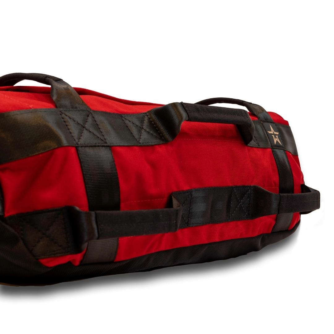 Red 1000D black seatbelt web with  8 handles