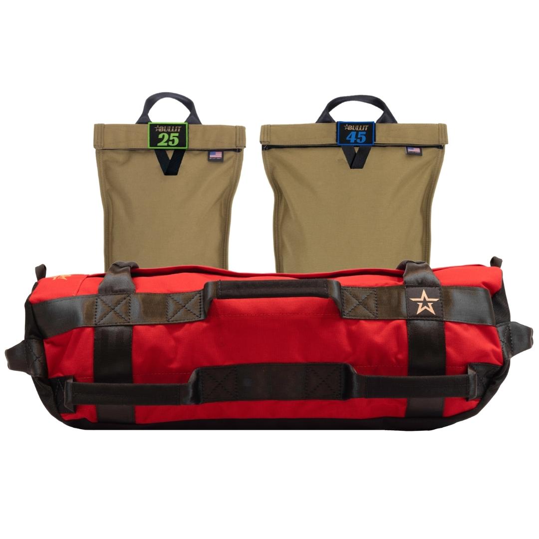 Red 1000D black seatbelt web with coyote filler 8 handles