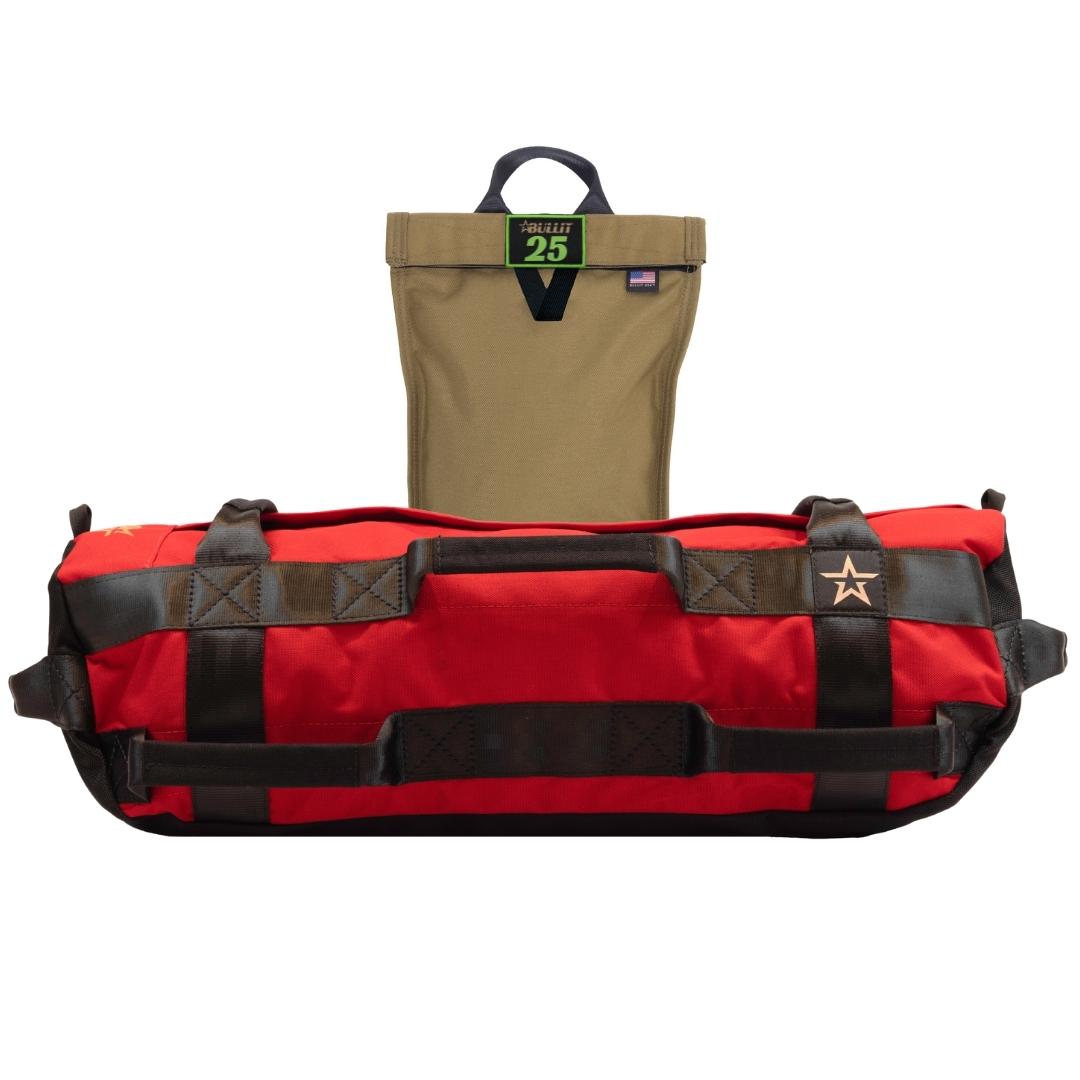 Red 1000D black seatbelt web with coyote filler 8 handles
